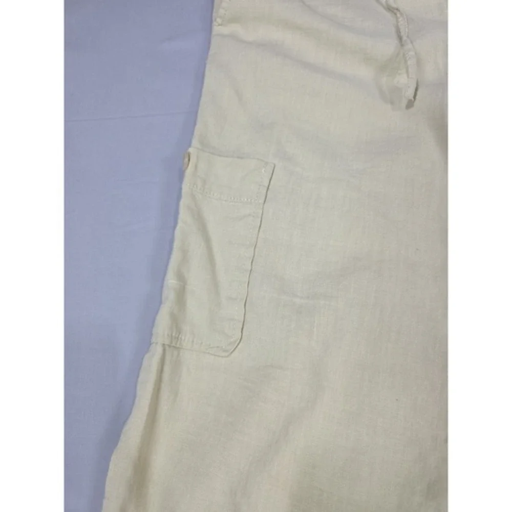 Banana Republic Pants 4 Beige Linen Blend Turkey Roll Up Vintage 2003‎ Y2K Cargo